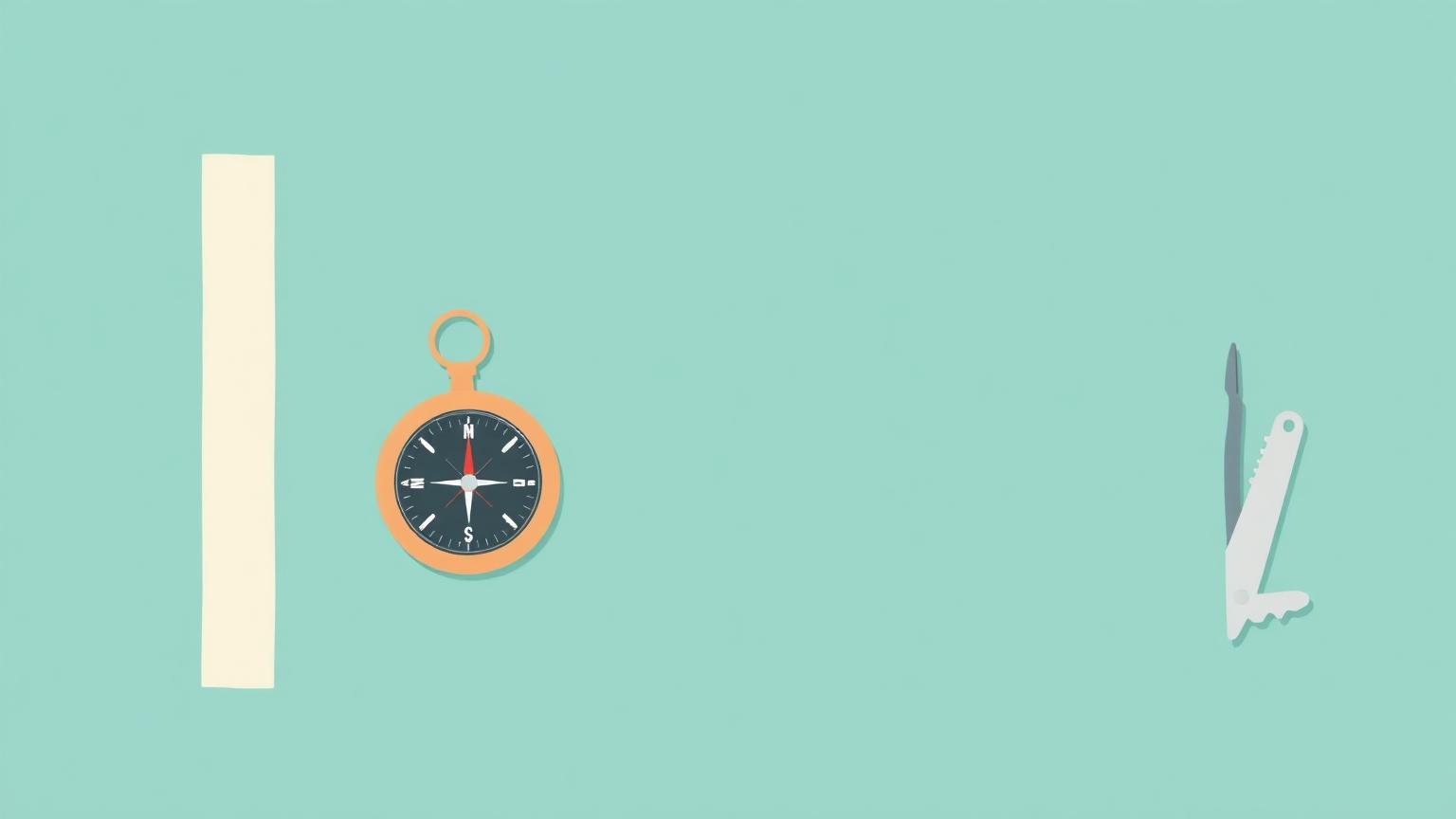 Illustration of a compass next to a multi-tool